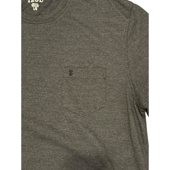 IZOD MENS SALTWATER SOFT WASH POCKET CREW T-SHIRT - CHARCOAL GRAY/BLACK SZ L​​​​ - Picture 4 of 8